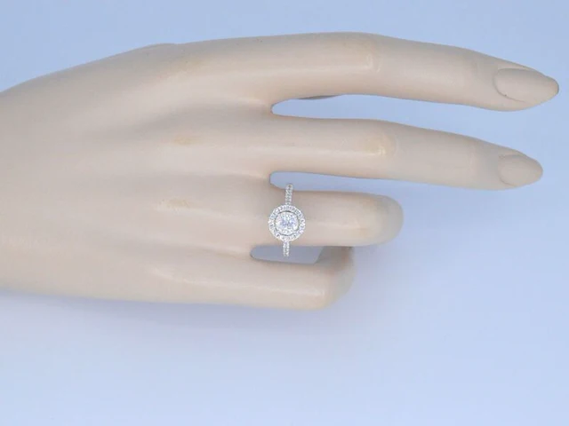 Entourage ring met briljant geslepen diamant - afbeelding 5 van  11