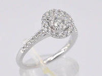 Entourage ring met briljant geslepen diamant - afbeelding 7 van  11