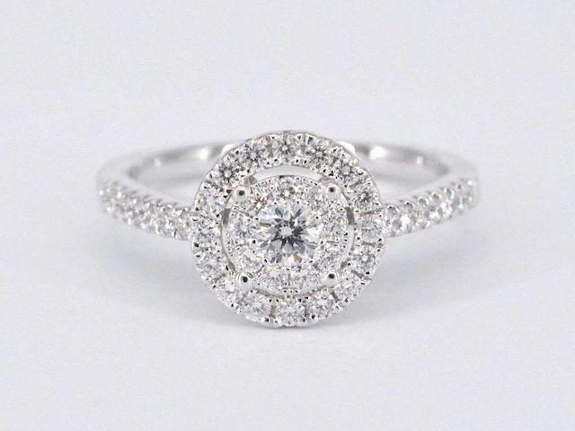 Entourage ring met briljant geslepen diamant - afbeelding 8 van  11