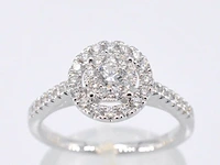 Entourage ring met briljant geslepen diamant - afbeelding 1 van  11
