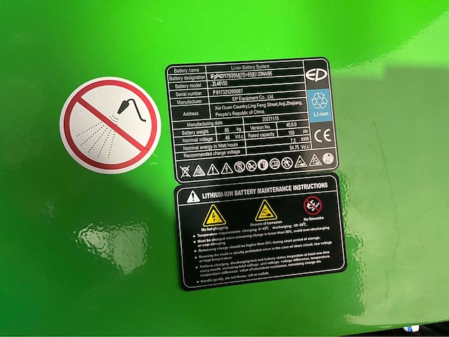 Ep - efl 181 - 4.8 meter triplex, li-ion, free-lift, side-shift - vorkheftruck - afbeelding 29 van  30