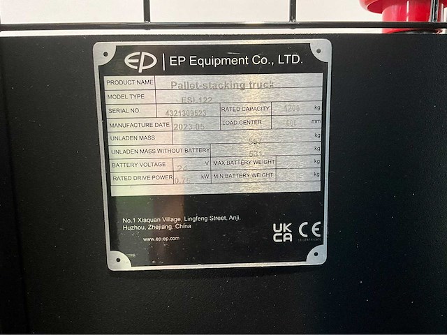 Ep - esl 122 2,7 meter - stapelaar li-ion accupakket, 1200 kg - afbeelding 8 van  17