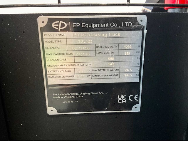 Ep - esl 122 3,0 meter - stapelaar, interne lader, li-on accu pakket - afbeelding 9 van  17