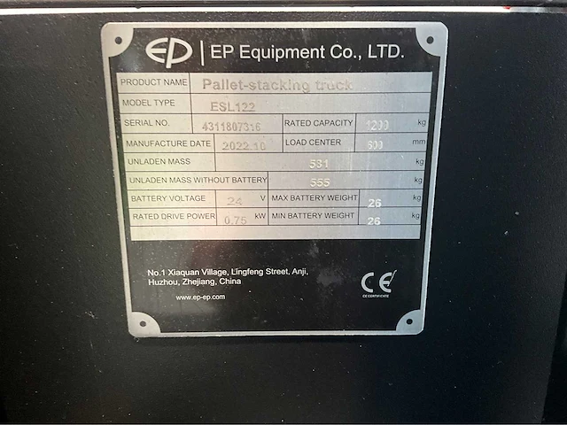 Ep - esl 122 3.3 meter - stapelaar, li-on accupakket - afbeelding 7 van  17
