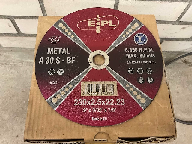 Epl metal a30 s-bf 230x2.5x22.23 slijpschijven (100x) - afbeelding 2 van  3