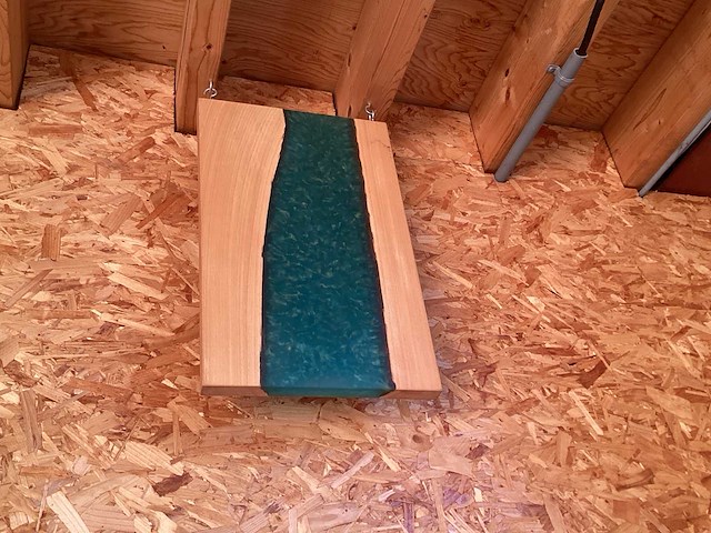 Epoxy met beuken - 86x40x3,5cm - woodart - afbeelding 1 van  2