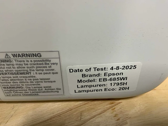 Epson eb-685wi beamer (3x) - afbeelding 9 van  10