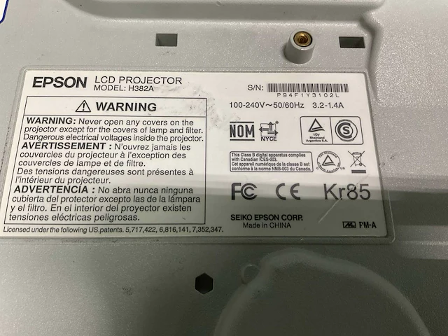 Epson h382a projector lcd - afbeelding 6 van  6