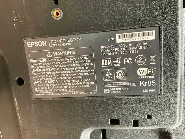 Epson h619a projector lcd - afbeelding 6 van  6
