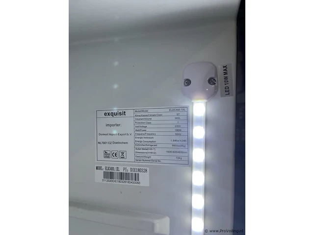 Equisit mobiele horeca display koelkast v.v. lichtbak - 70x70x216cm - afbeelding 7 van  8