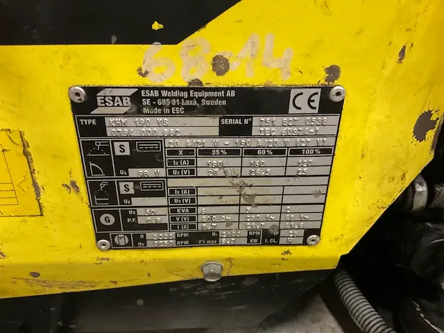 Esab khm 190 ys lasgeneratorn stroomgenerator - afbeelding 8 van  13