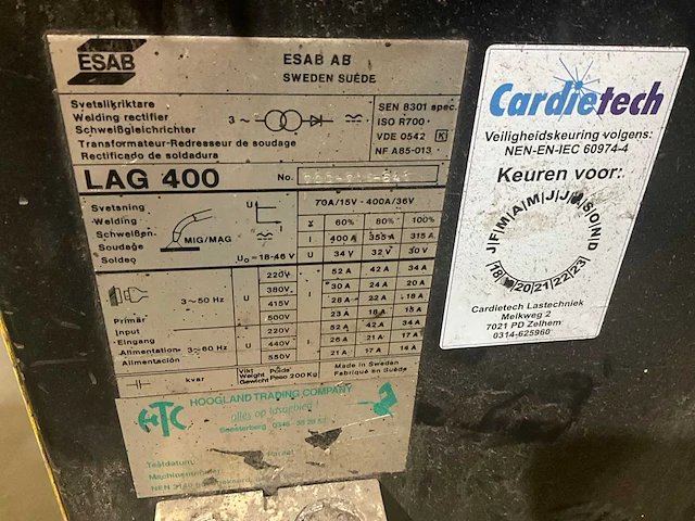 Esab lag 400 mig lasapparaat - afbeelding 6 van  6