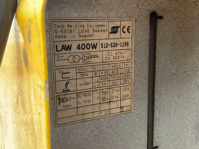 Esab law 400w mig lasapparaat - afbeelding 7 van  7