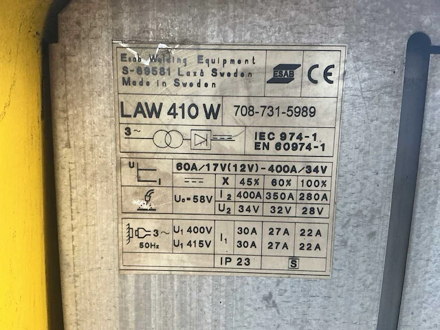 Esab law 410 w lasapparaat - afbeelding 7 van  7