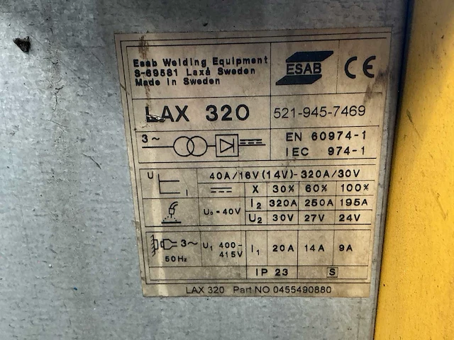 Esab lax 320 lasapparaat - afbeelding 8 van  8