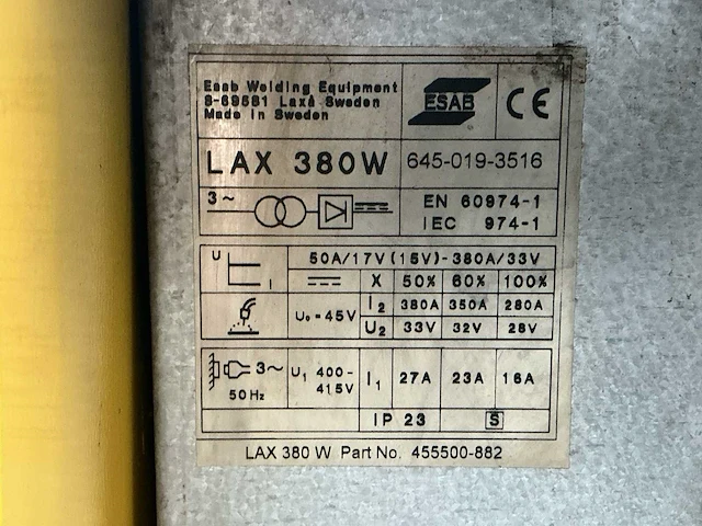 Esab lax 380 lasapparaat - afbeelding 9 van  9