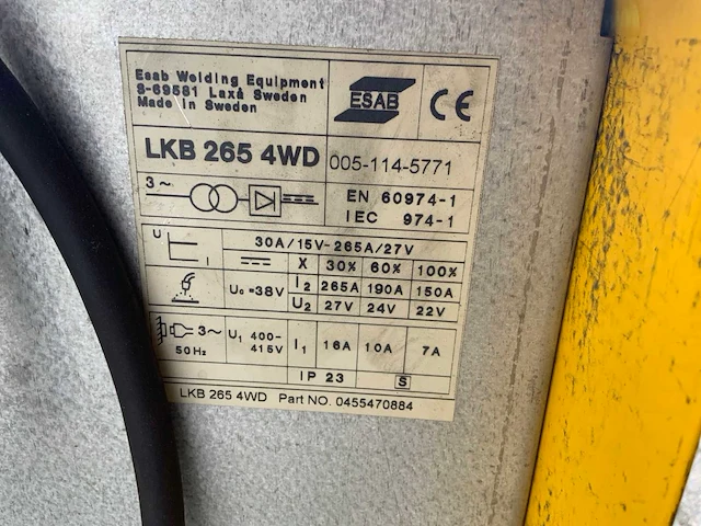 Esab lkb 265 4wd mig lasapparaat - afbeelding 7 van  7