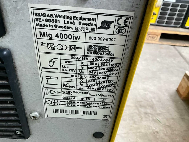Esab mig 4000iw mig lasapparaat - afbeelding 6 van  6