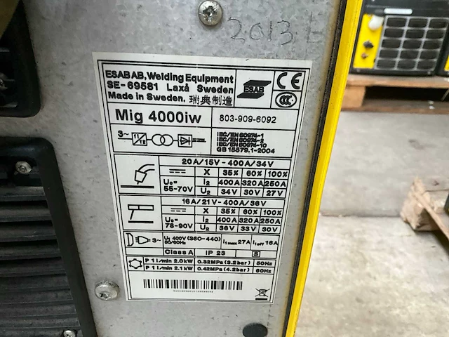 Esab mig 4000iw mig lasapparaat - afbeelding 5 van  5