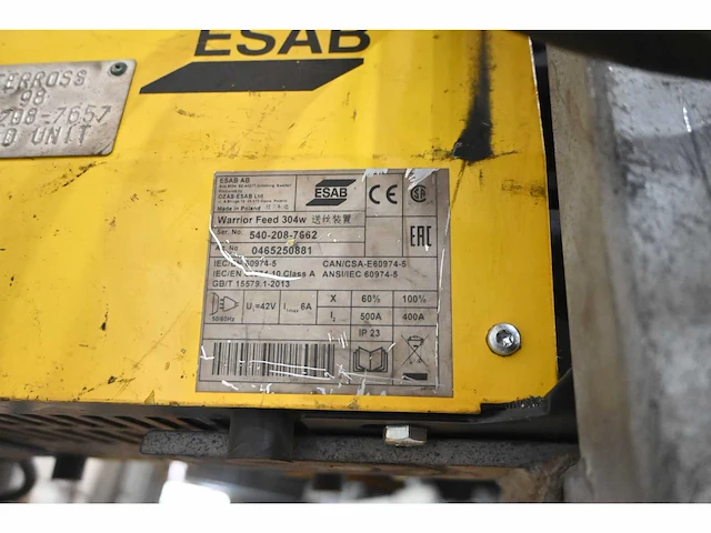 Esab warrior 400i cc/cv lasapparaat met esab warrior 304w feed unit - afbeelding 8 van  9