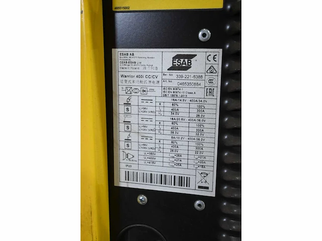 Esab warrior 400i cc/cv lasapparaat met esab warrior 304w feed unit - afbeelding 10 van  11