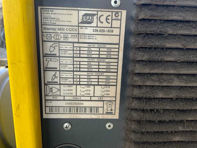 Esab warrior 400i mig lasapparaat - afbeelding 10 van  10