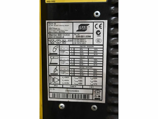 Esab warrior 500i cc/cv lasapparaat met esab warrior 304w feed unit - afbeelding 8 van  9