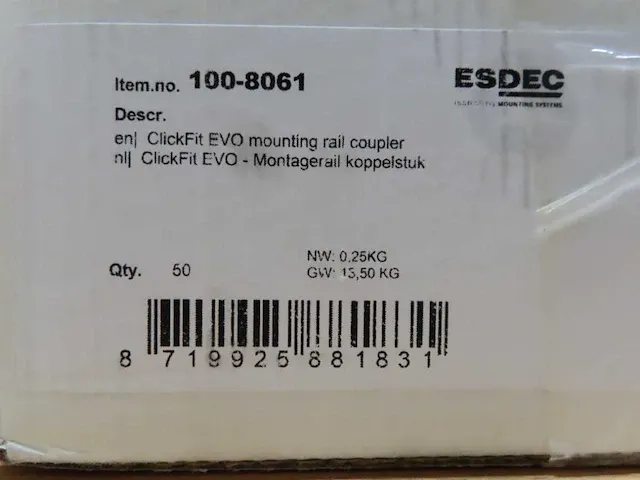 Esdec - clickfit evo - koppelstuk (100x) - afbeelding 2 van  3