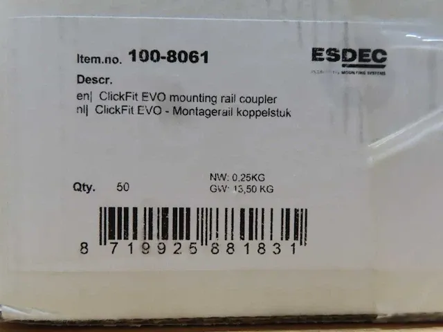 Esdec - clickfit evo - koppelstuk (100x) - afbeelding 2 van  3