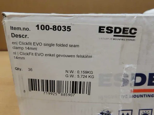 Esdec - clickfit evo 14 mm - felsklem (64x) - afbeelding 2 van  2