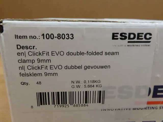 Esdec - clickfit evo 9mm - felsklem (48x) - afbeelding 2 van  2