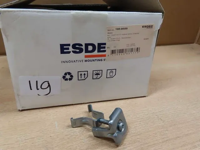 Esdec - clickfit evo grijs - moduleklem (200x) - afbeelding 1 van  3