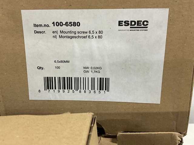 Esdec - montageschroeven 6,5 x 80 mm (1300x) - afbeelding 2 van  4