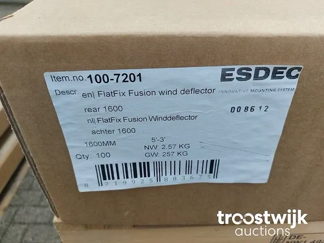 Esdec 100-7201 doos met 100 flatfix fusion wind deflectoren - afbeelding 2 van  3