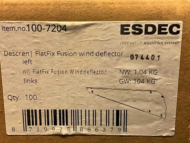 Esdec fusion wind deflector links zonnepaneel montage materialen - afbeelding 5 van  5