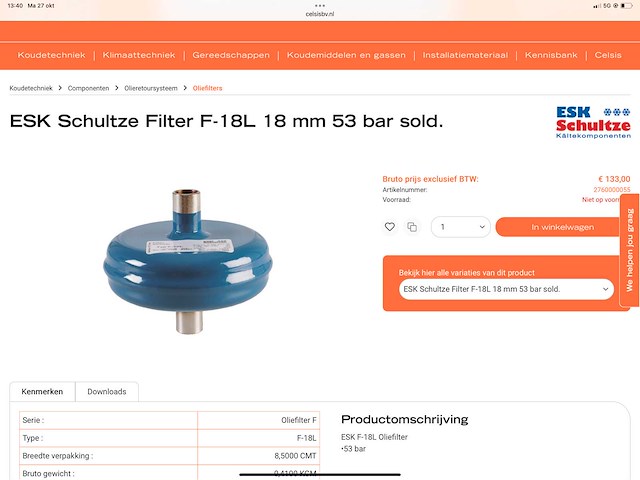 Esk schultze f-18l soldeer filter (2x) - afbeelding 2 van  2