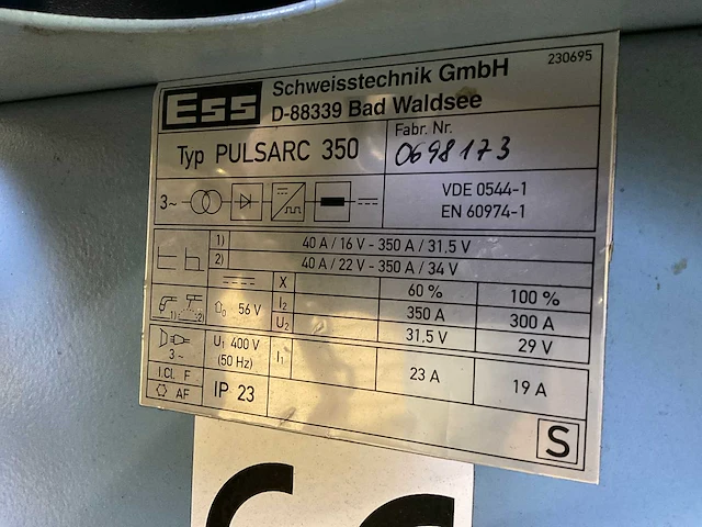 Ess pulsarc 350 mig lasapparaat - afbeelding 3 van  6