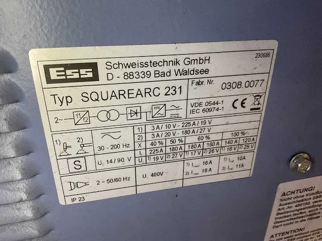 Ess squarearc 231 lasapparaat - afbeelding 2 van  10