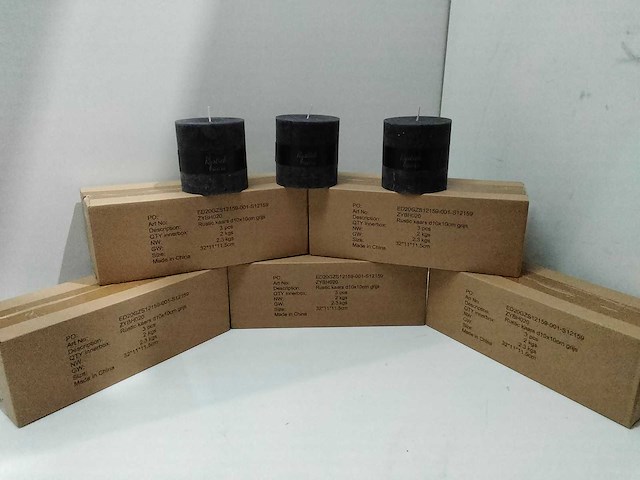 Esschert design - zybh020 - doos met 18 rustieke kaarsen - afbeelding 1 van  4