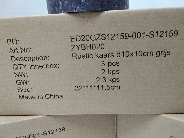 Esschert design - zybh020 - doos met 18 rustieke kaarsen - afbeelding 3 van  4
