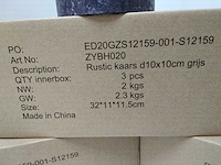 Esschert design - zybh020 - doos met 18 rustieke kaarsen - afbeelding 3 van  4