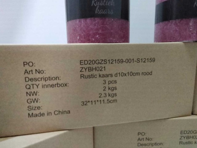 Esschert design - zybh021 - doos met 18 rustieke kaarsen - afbeelding 3 van  4