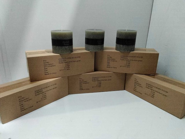 Esschert design - zybh024 - doos met 18 rustieke kaarsen - afbeelding 1 van  4