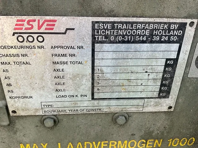 Esve - awkhl 2000-1 - leger inrij-aanhangwagen (mmot) - afbeelding 8 van  16