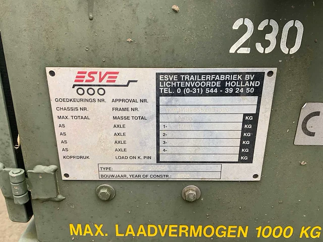 Esve awkhl 2000-1 hefbare aanhangwagen - afbeelding 3 van  20