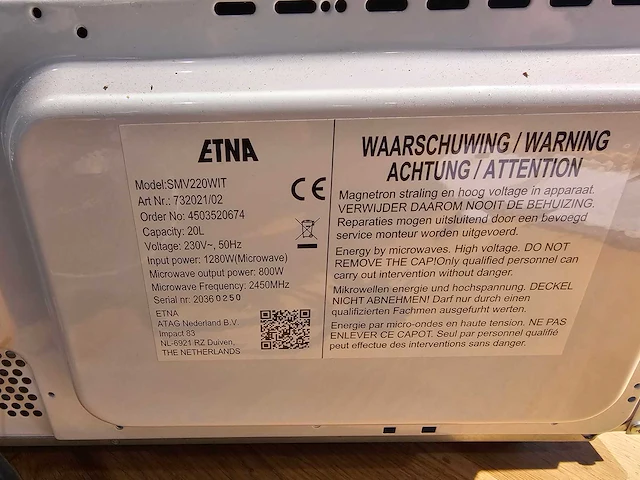 Etna - smv220 - magnetron - afbeelding 3 van  3