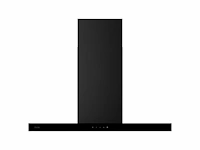Etna ab791zt - 90 cm matzwarte schouwkap met glasdesign front - afbeelding 1 van  3