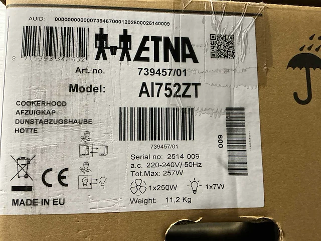 Etna ai752zt inbouwunit afzuigkap - afbeelding 5 van  5
