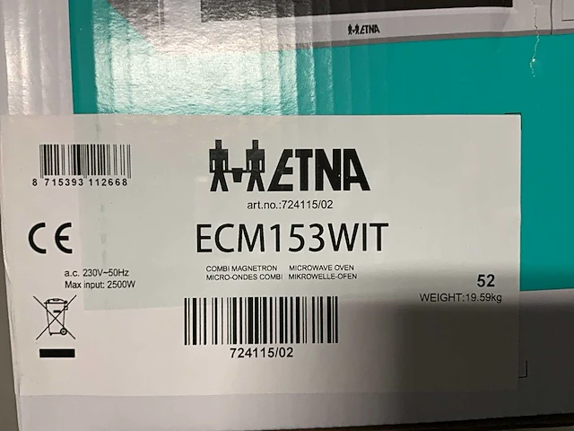 Etna ecm153wit vrijstaande combimagnetron - afbeelding 6 van  6