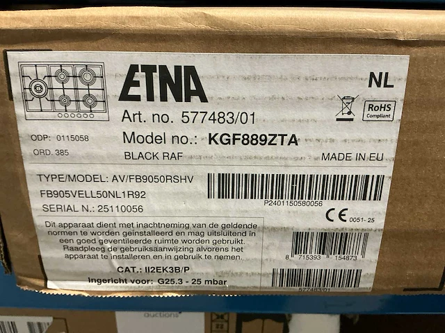 Etna kgf889zta inbouw gaskookplaat met wokbrander - afbeelding 6 van  6